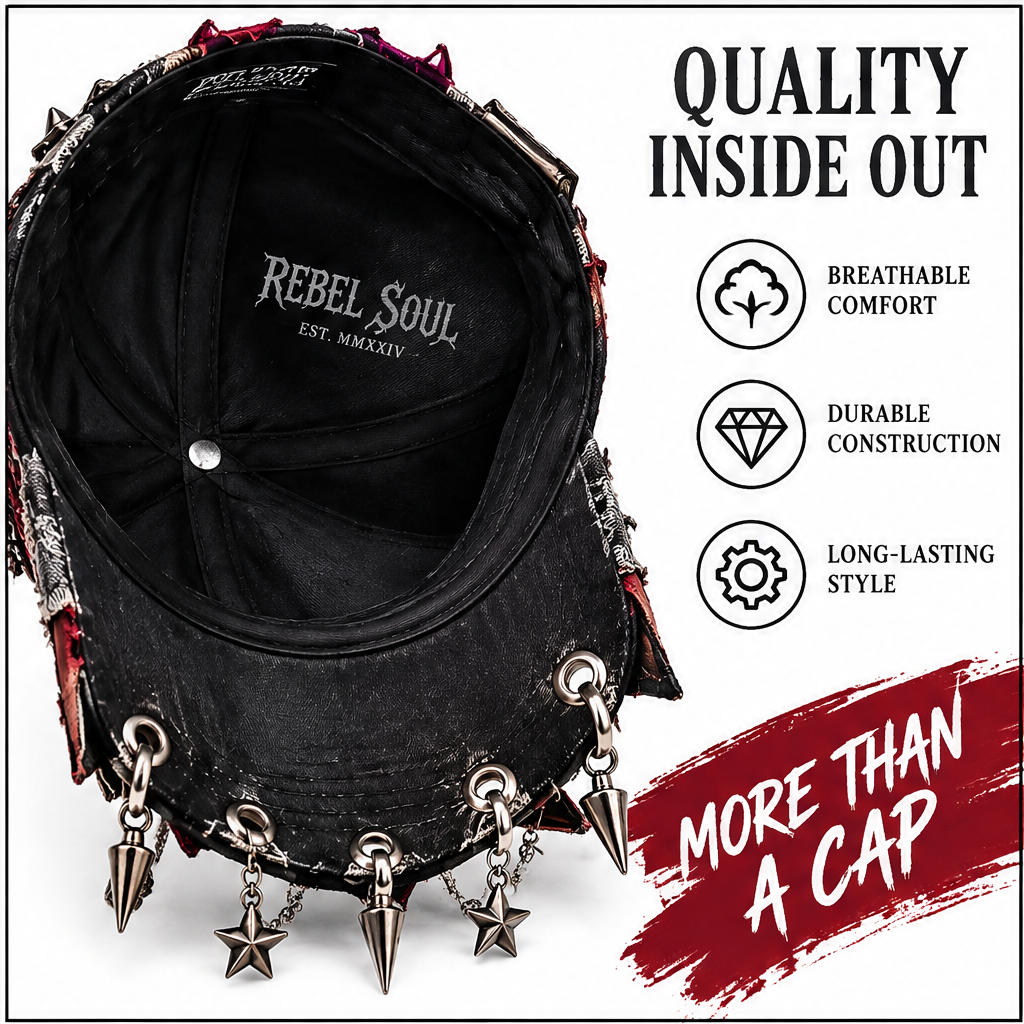 🏀KIOVERA® Dragon Scale Baseball Cap - Vintage Distressed Dad Hat with Metal Accents & Adjustable Strap for Unique Style
