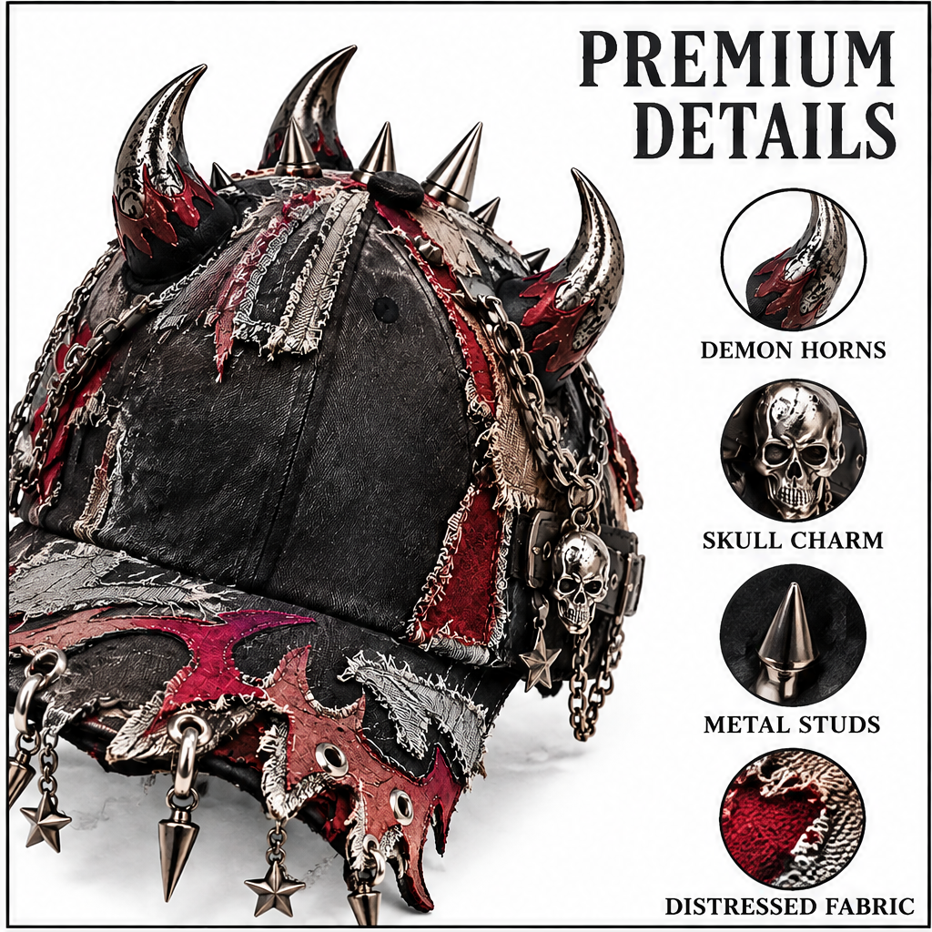 🏀KIOVERA® Dragon Scale Baseball Cap - Vintage Distressed Dad Hat with Metal Accents & Adjustable Strap for Unique Style