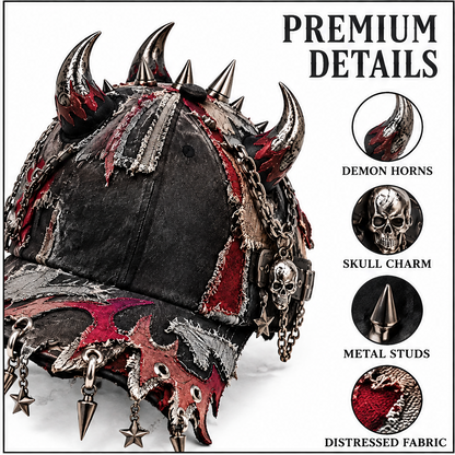 🏀KIOVERA® Dragon Scale Baseball Cap - Vintage Distressed Dad Hat with Metal Accents & Adjustable Strap for Unique Style