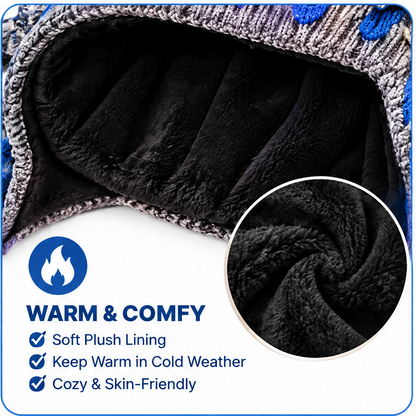 🍳KIOVERA® 3-in-1 Winter Beanie Hat - Thick Knit Thermal Balaclava with Face Mask, Neck Warmer & Tassel Details for Outdoor Sports