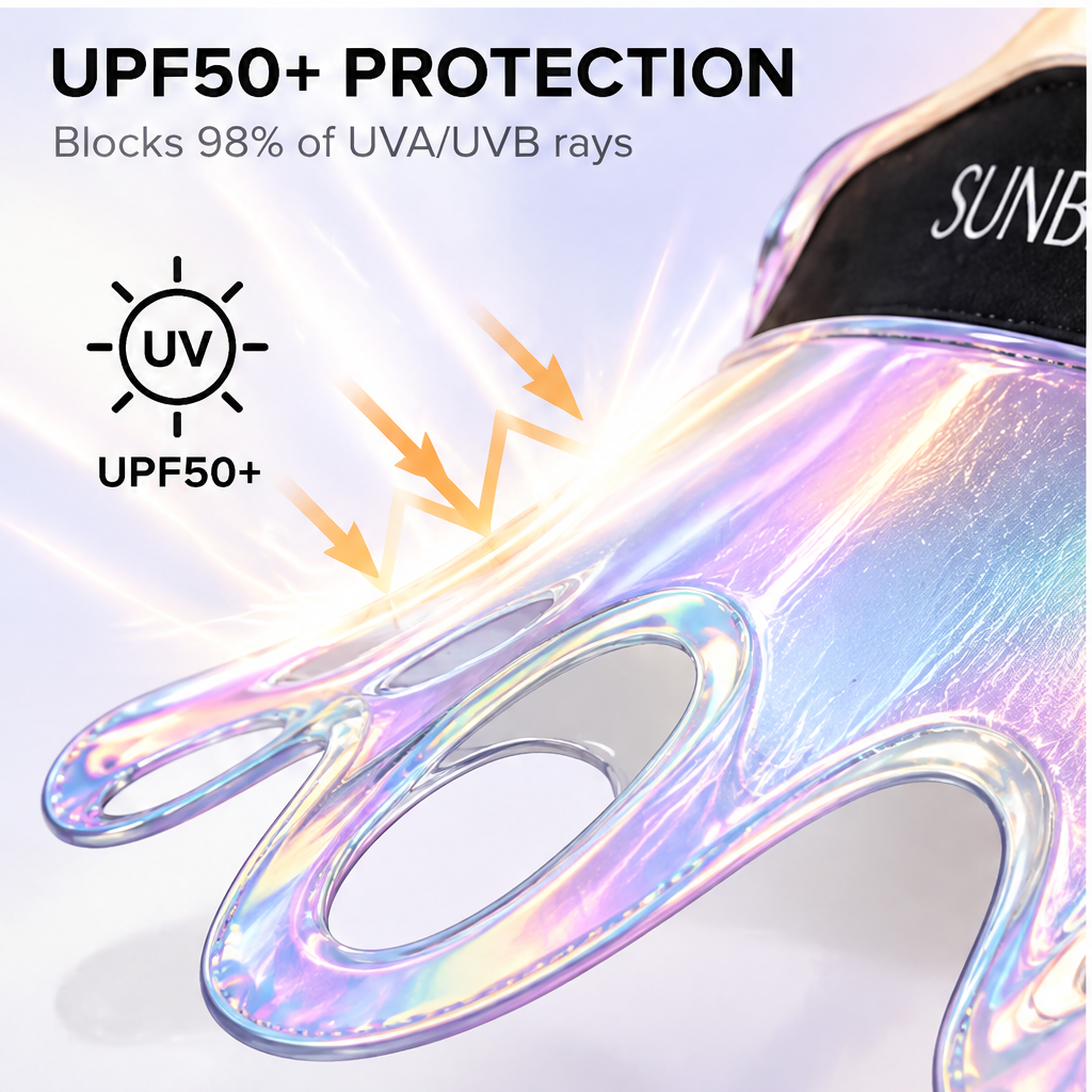 🌈KIOVERA® Wide Brim Sun Visor - UPF 50+ UV Protection Empty Top Beach Hat with Adjustable Buckle Strap