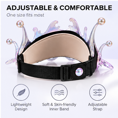🌈KIOVERA® Wide Brim Sun Visor - UPF 50+ UV Protection Empty Top Beach Hat with Adjustable Buckle Strap