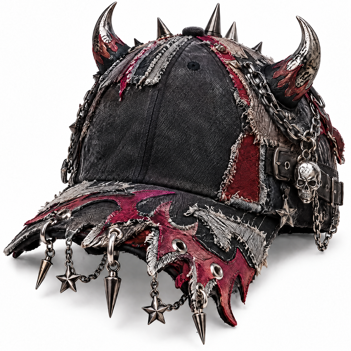 🏀KIOVERA® Dragon Scale Baseball Cap - Vintage Distressed Dad Hat with Metal Accents & Adjustable Strap for Unique Style