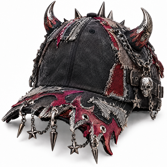 🏀KIOVERA® Dragon Scale Baseball Cap - Vintage Distressed Dad Hat with Metal Accents & Adjustable Strap for Unique Style